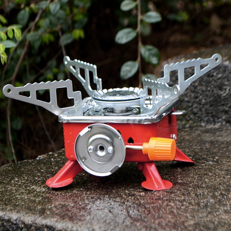 Mini Square Camping Stove Compact Folding Wind Proof Outdoor Backpacking
