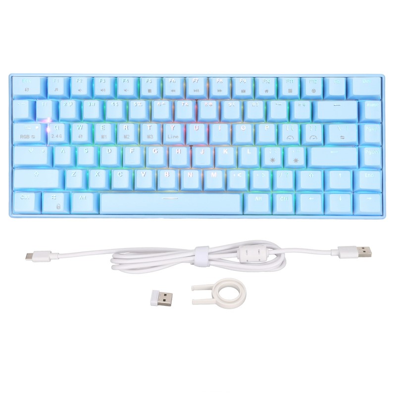 Mechanical Keyboard 82 Keys RGB Three Modes Support Wireless 2.4G