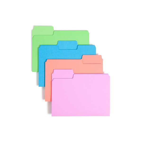 Smead SuperTab File Folders 1-Tab Letter Size Assorted 24/Pack (11957)