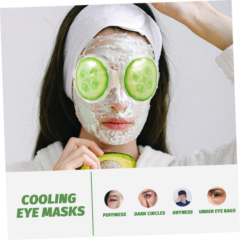 SAFIGLE 3pcs Reusable Cold Eye Masks for Cute Fruit Design