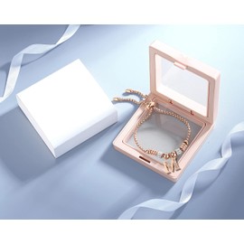 Pulseras Mujer Inicial de Acero Inoxidable Joyeria para Mujer con Dije Letra M, Pulsera Iniciales Mujer Regalos para Mujer Cumpleaños Mamá Novia Amiga (Letra M - Oro Rosa)