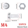Qrity 20 PCS Plastic Bolts and Nuts Set, M4x10mm Flat