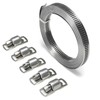 Jubilee Clips, 2m/6.6ft Adjustable Large Jubilee Clips Assorted with 5