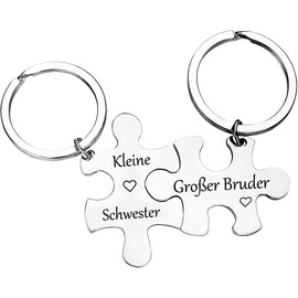 Brother Sister Gifts Keyring for Big Brother, Brothers in Law from Sister Funny for Men BFF Best Friend Birthday Gift, silver
