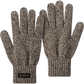 Guantes de punto de lana cálida para dedos completos, unisex, guantes de punto de invierno cálidos para trabajar, correr, andar en bicicleta, conducir