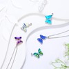 Aurora Tears Butterfly Heart Necklace Women 925 Sterling Silver Animal
