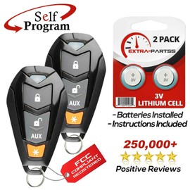 Extra-Partss 2 New Replacement Dei Viper 4 Button Keyless Remote Key Fob For EZSDEI7141