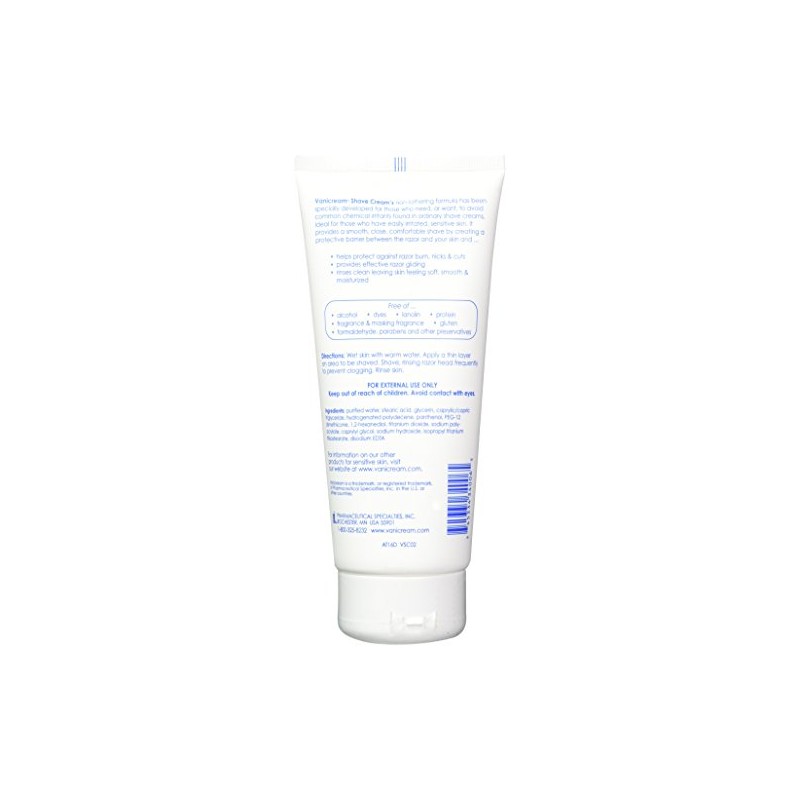 Vanicream Shave Cream, 6 Ounce Paquete con 2