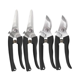 BINCKIN Garden Scissor for Plant, 4 Pcs Floral Scissors, Tip Pruning Shears Bulk for Cutting Flowers, Bonsai, Fruits and Trimming Plants(Black)