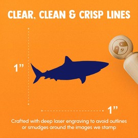 Shark Solid Rubber Stamp for Stamping Crafting Planners - 1 Inch Medium