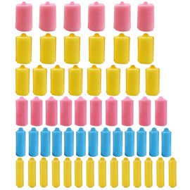 Homiliky 56 Pieces 6 Sizes Foam Sponge Hair Rollers Mini Foam Hair Styling Curlers Flexible Sponge Curlers with Storage Bag Soft Sleeping Hair Curlers for Adults and Kids Pink Yellow Blue Random Color