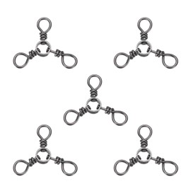 PATIKIL 3 Way Swivel Fishing Tackle #2 75LB, 50Pcs Stainless Steel Cross Line Swivels Triple Trolling Lure Connector Three Way Fishing Rigs for Saltwater Freshwater Catfish Tackle