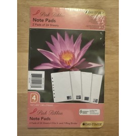 Day-Timer ACCO Day-Timer Organizer Accessory Pink Ribbon Floral Note Pad Size 4, 5 ½”x8 ½”