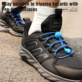 Stepace [2 Pairs] No Tie Elastic Shoe Laces for Adults and Kids - One Size Fit All Royal Blue