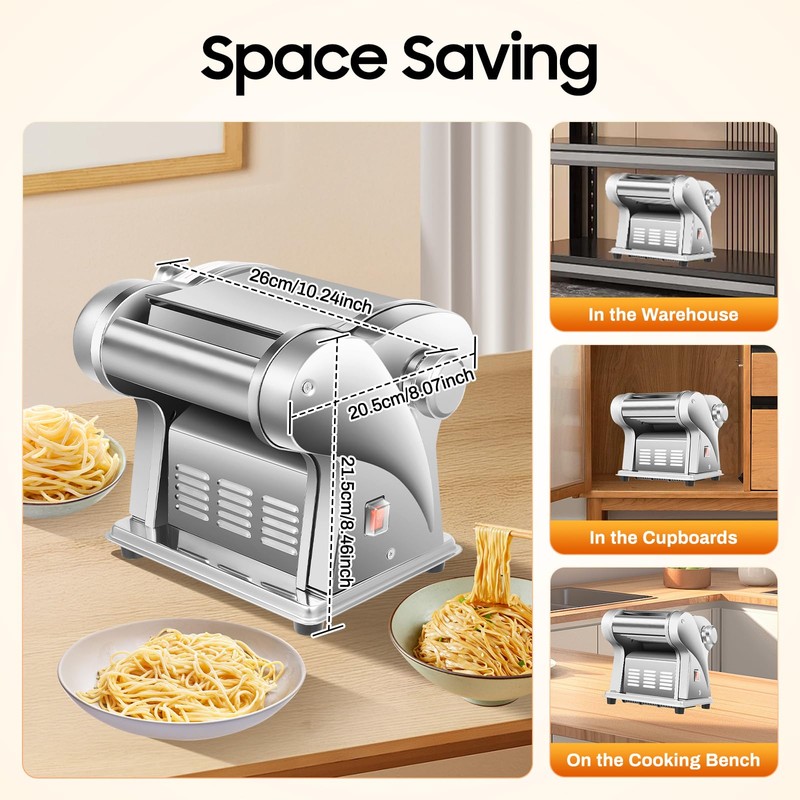 135W Electric Pasta Maker Machine, Family Noodle Maker, Pasta Dough