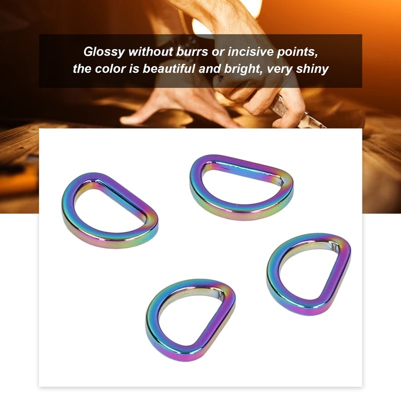 Pack of 10 D-rings, zinc alloy, reliable horseshoe shaped D-rings,
