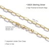 BLThing 925 Sterling Silver Paperclip Chain Necklace for Women, 3mm