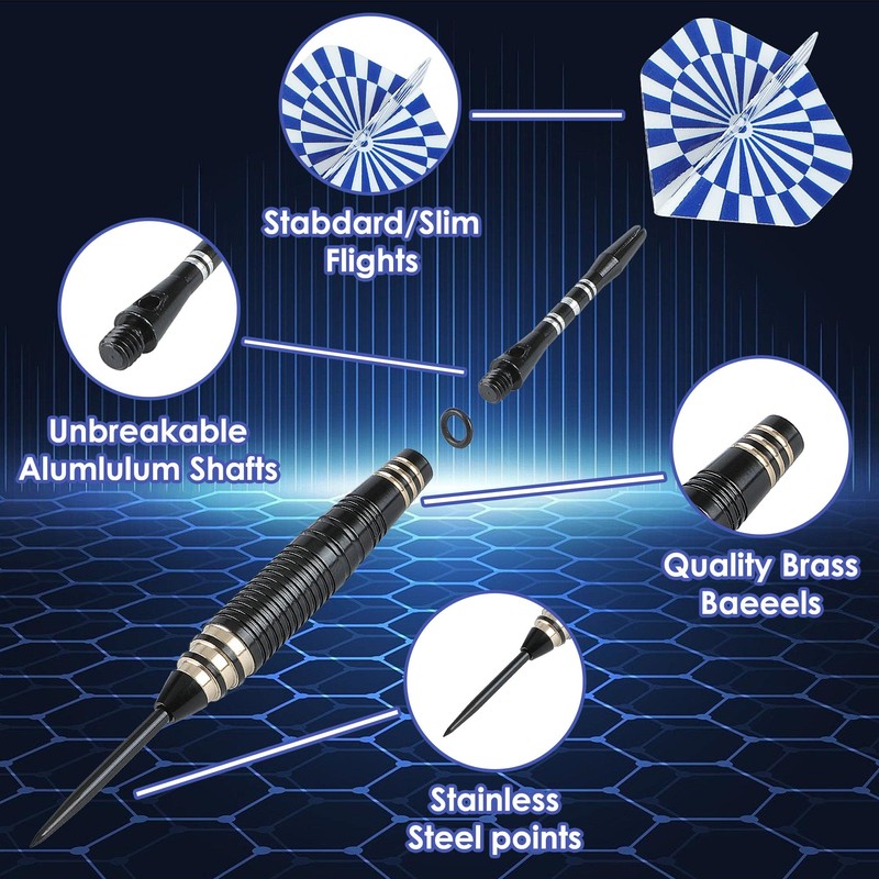 CareGames Steel Tip Darts Set Professional 24g with Carrying case,Aluminium