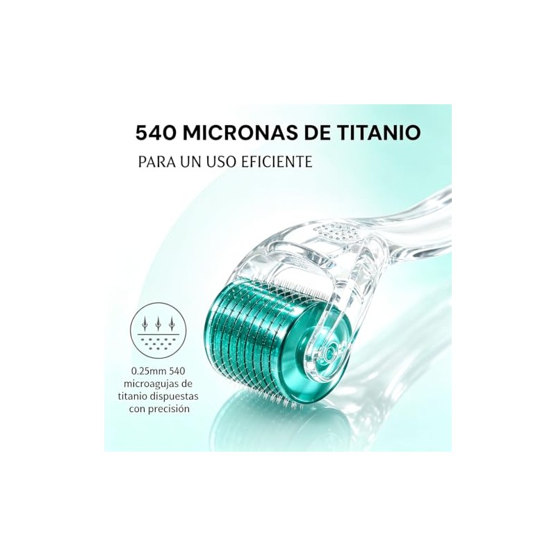 2 PCS Dermaroller 0.25 mm Titanio, Rodillo Facial para Barba