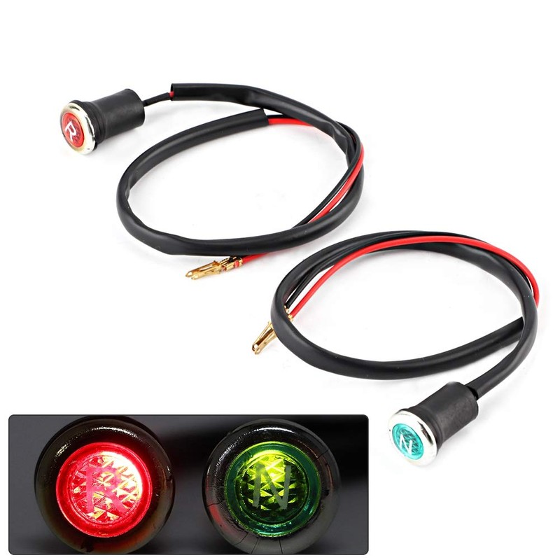 Aramox Motorcycle Indicator Light, 1 Pair Red Green Reverse and