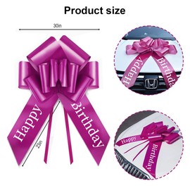 YOYEAH XXL Car Bow (76 cm / 30 Inches) - Large Gift Bow for Car, Christmas & Household. Giant Bow, Perfect for Cars & Home Appliances, 18th Birthday Car (Pink)