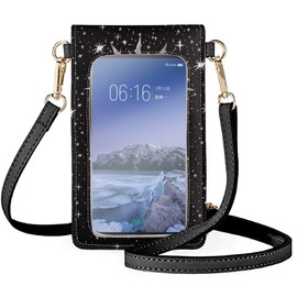 WELLFLYHOM Moon Star and Sun Small Crossbody Purse Women Phone Bag Mini Messenger Pouch PU Leather Cell Phone Carrier Bag for Men Teens Waterproof Travel Wallet Cross Body Bags