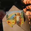 Artery8 8th Birthday Greeting Card Rainbow Horse Sunflowers Kids Age