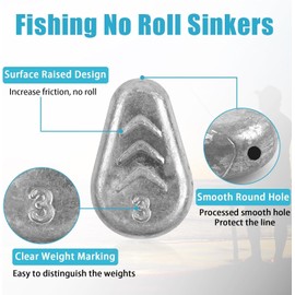 10PCS No Roll Sinkers Fishing Weights Sinkers Lead Weights No Snag Flat Inline Fishing Sinkers Weight for Surf Fishing Catfishing Rigs Saltwater Freshwater Fishing Gear Tackle (4OZ - 10PCS)