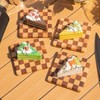 SUZLFTDZSW Wood Coasters with Checkerboard Pattern, Square, 4" Diameter, 2