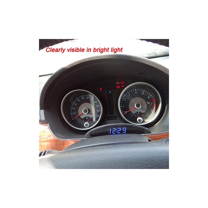 Car Auto Digital LED Electronic Time Clock + Thermometer +