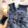 chovy Faux Fur Navy Blue Comforter Cover Duvet Cover King