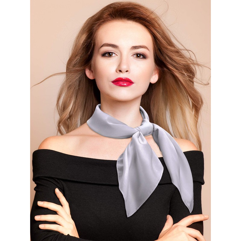 SATINIOR Chiffon Scarf Square Neck Scarf Handkerchief Retro Satin Ribbon