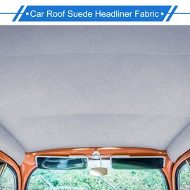 X AUTOHAUX Headliner Fabric 20" L x 60" W Interior Trim DIY Roof Repair Replacement for Car Truck RV SUV Boat Automotive Suede Fabric Light Gray