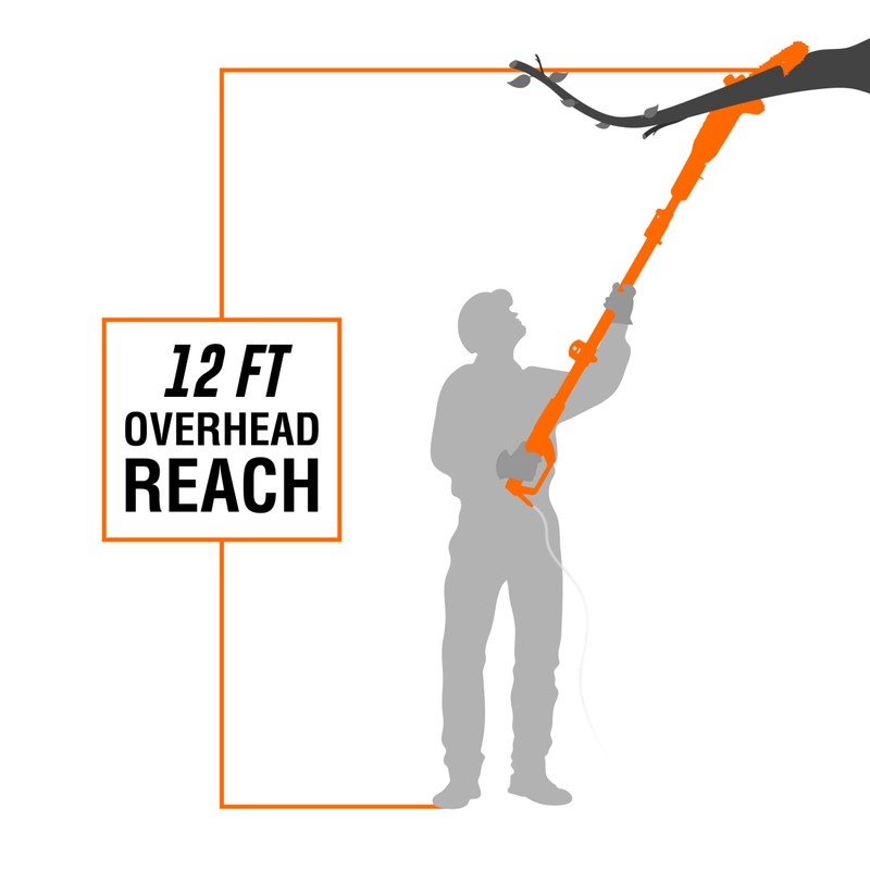 WEN 4019 6-Amp 8-Inch Electric Telescoping Pole Saw, Corded electric