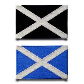 Pack of 2 Scotland Flag Patch Embroidery Tactical Military Scotland Patch, Patch with Nylon Airsoft Patch for Embroidery Tapes Jacket Backpacks Tactical Clothing Bags Badge