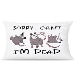 FITIE Funny Possum Pillow Covers 12x20, Possum Gifts Pillow Covers for Couch Bed, Sorry Can't I'm Dead Decorative Lumbar Throw Pillow Covers, Opossum Gifts, Funny Home Room Decor