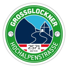 Spreadshirt Großglockner High Alpine Road Souvenir Austria Sticker 10 x 10 cm Matt White