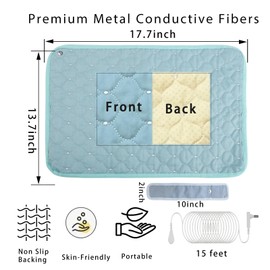 AddBili Conductive Metal Fabric Grounding Mat Set with Grounding Wristband and 15ft Cord for Bed/Desk/Floor/Feet - Machine Washable, Healthy Material to Improve Sleep and Wellness35-45-W