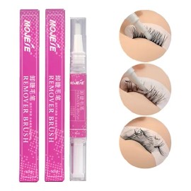 2 Removedores De Extensión De Pestañas En Brocha Cepillo Gel Rosa