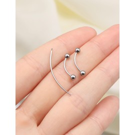 Boernfnso Eyebrow Piercing Jewelry F136 titanium internally Curved Barbell Vertical Labret Lip Jewelry Ear Rook Navel Belly Button Ring for Women Men Body Piercings 20g 10mm Piercing Taper