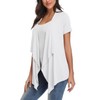 Exchic Women's Open Front Cardigan Irregular Hem Short Sleeve Outfits