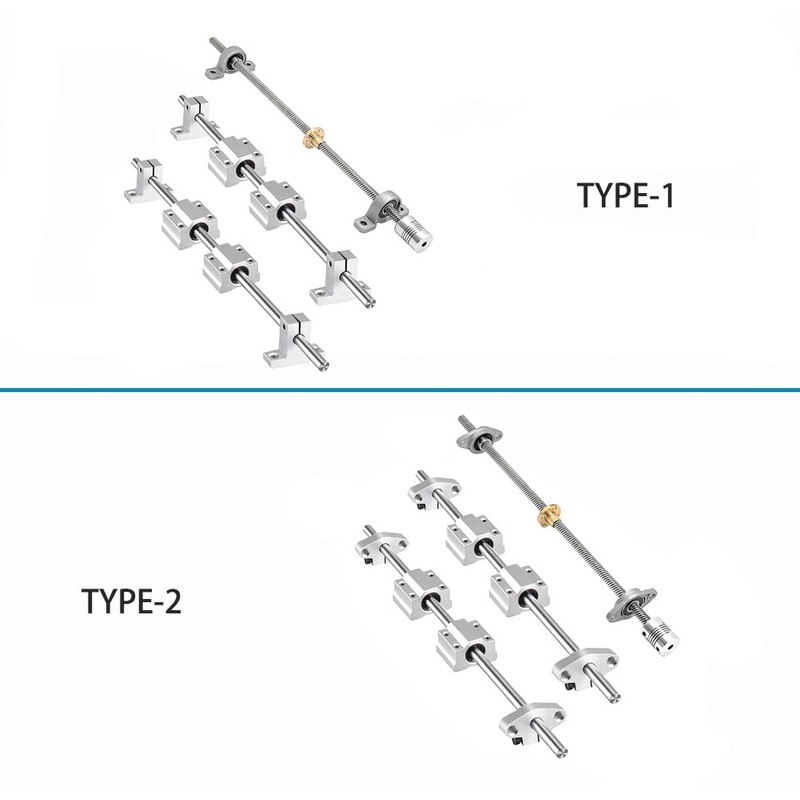 iYueMps 200 mm Linear Shaft T8 Threaded Spindle Vertical Set,