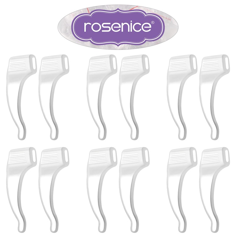 ROSENICE 20 Paar weiche Silikon Brillen Anti-Rutsch Ohrpolster (Transparent)