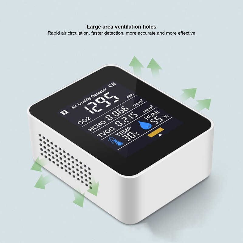 Digital Air Quality Monitor 3.7V Portable Carbon Dioxide Detector Temperature