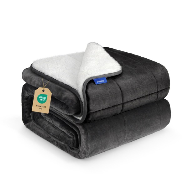 Weighted Blanket for Adults 15 Pounds 60x80 inches, Sherpa Fleece