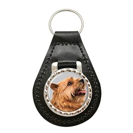 Giftshop UK Norwich Terrier Leather Key Fob