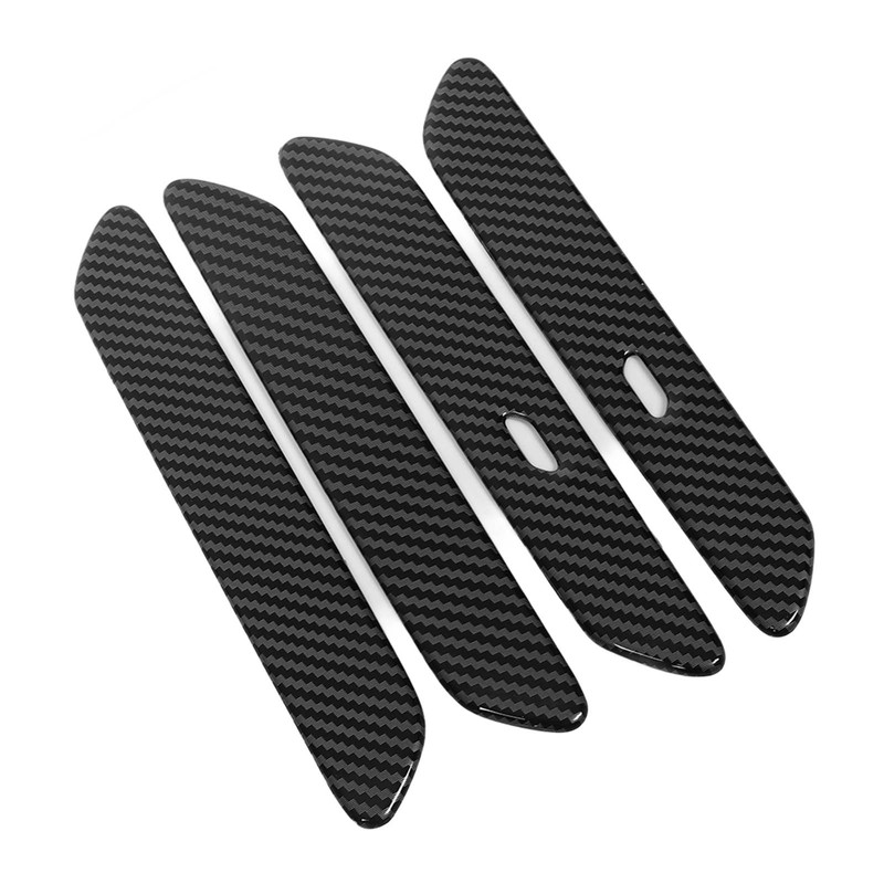 Car Exterior Side Door Handle Cover Trim Sticker Carbon Fiber