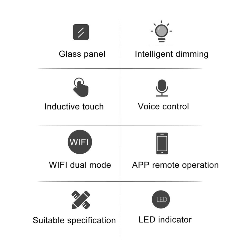 Smart Dimming Touch Switch Bluetooth APP Remote Voice Control WIFI