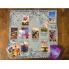 Celtic Cross Assistant Tarot Reading Spread Cloth, Blue Boho Design