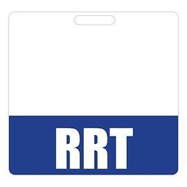 RRT Badge Buddy (Blue) - Horizontal Heavy Duty Badge Buddies for Registered Respiratory Therapists - Double Sided Badge Identification Card